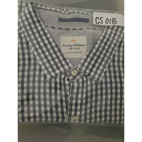 Tommy Bahama Jeans Shirt Men's XXL Navy Checks Preppy - Picture 1 of 11